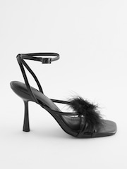 Black Forever Comfort® Real Feather Heel Sandals - Image 2 of 5