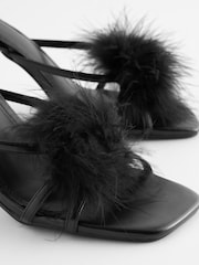 Black Forever Comfort® Real Feather Heel Sandals - Image 3 of 5