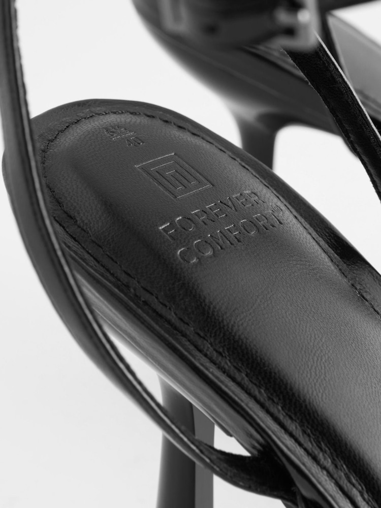 Black Forever Comfort® Real Feather Heel Sandals - Image 5 of 5