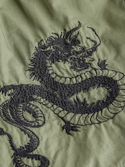 Khaki Green Dragon Embrodiary Pull On Shorts (3-16yrs) - Image 3 of 3