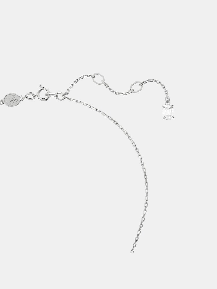 Swarovski Silver Tone Baguette Heart-Shaped Pendant Necklace - Image 2 of 8 Swarovski Silver Tone Baguette Heart-Shaped Pendant Necklace - Image 2 of 8