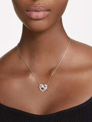 Swarovski Silver Tone Baguette Heart-Shaped Pendant Necklace - Image 8 of 8