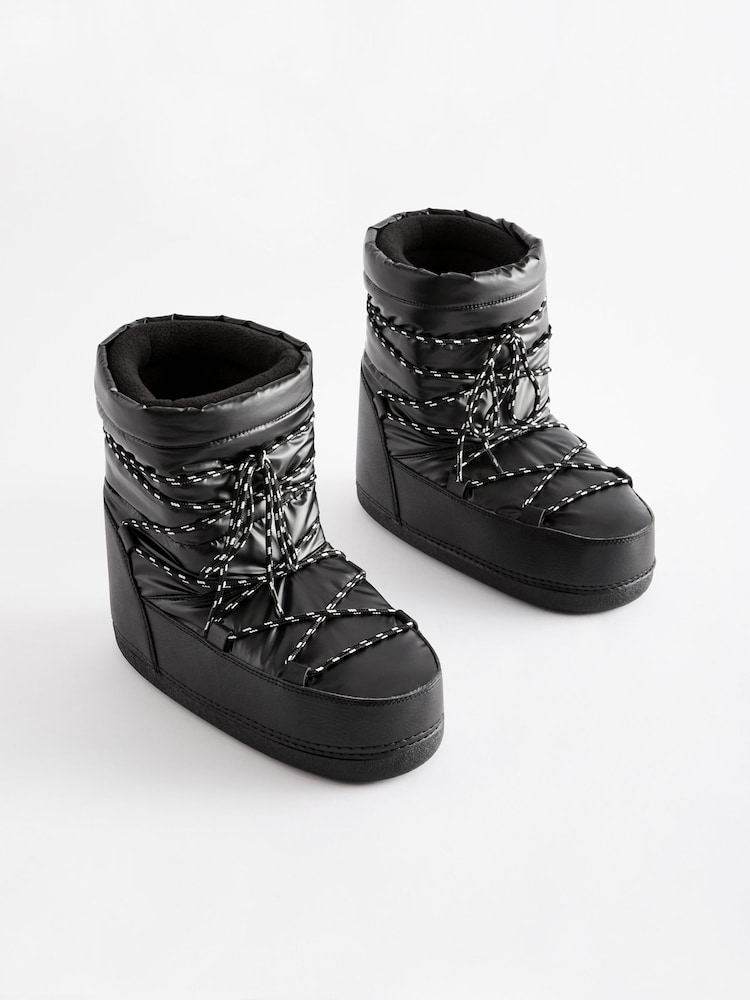 Black Fashion Padded Boots - Image 1 of 5