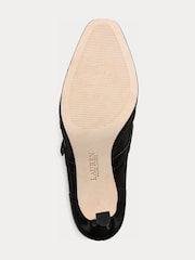 Lauren Ralph Lauren Black Colleen Glazed Leather Fringe Detail Heel - Image 5 of 5