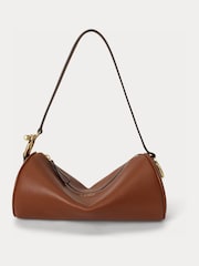 Lauren Ralph Lauren Brown Blake Barrel Leather Shoulder Bag - Image 1 of 4
