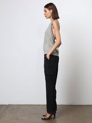 Religion Grey Beaded Open Back Halter Neck Jersey Top - Image 3 of 6