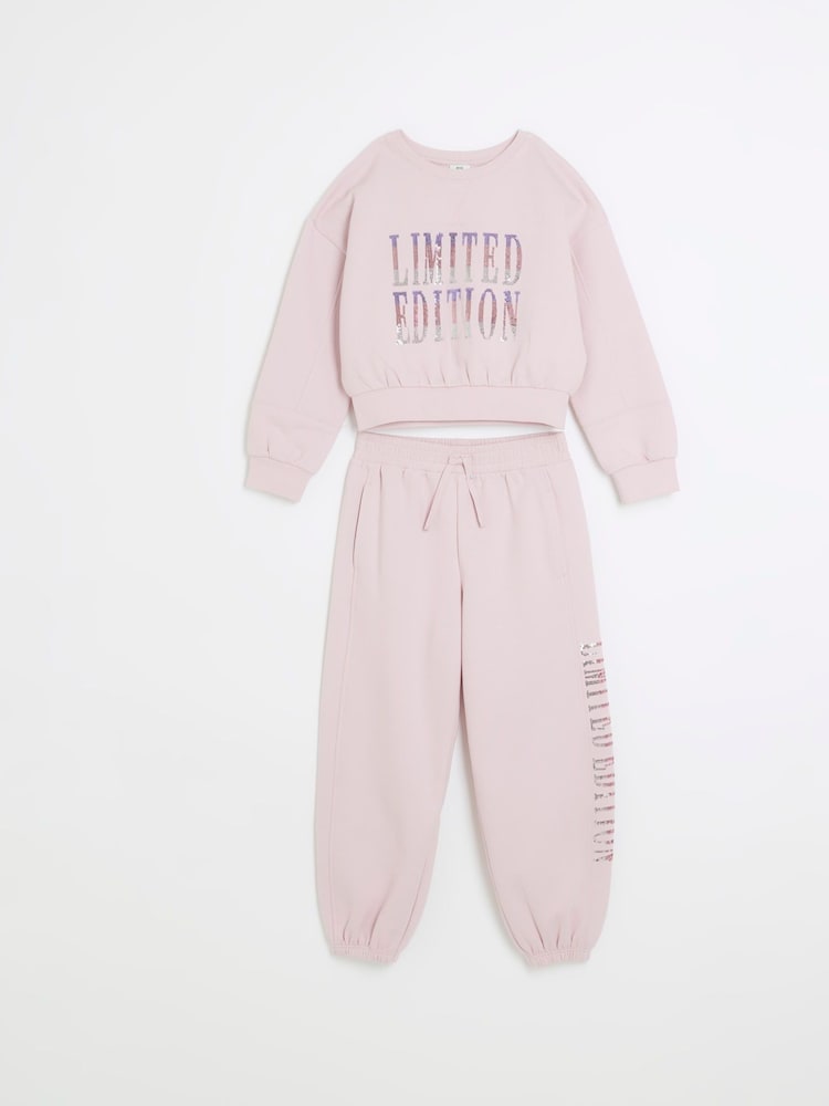 River Island Pink Girls Limited Edition Sequin Set - Image 1 of 4 River Island Pink Girls Limited Edition Sequin Set - Image 1 of 4