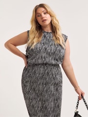 Simply Be Zebra Plisse Black Top - Image 1 of 1