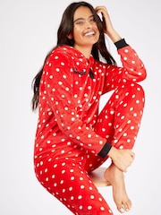Character Red Disney Minnie Mouse All One Pyjama With 3D Bow - Image 1 of 3
