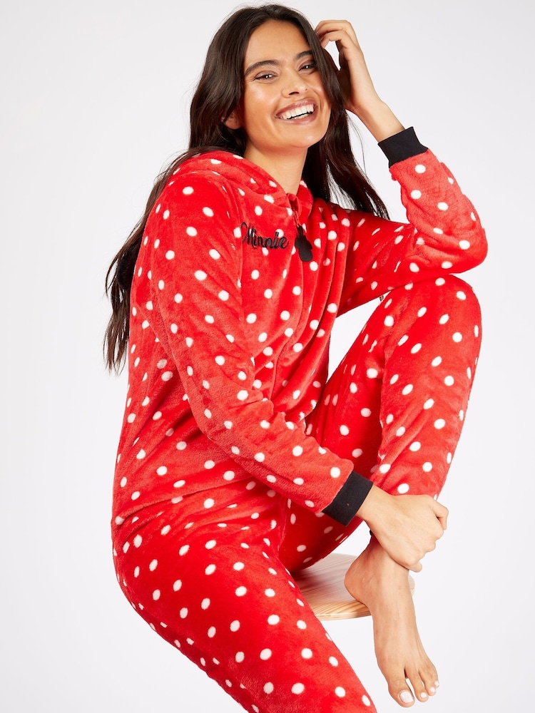 Character Red Disney Minnie Mouse All One Pyjama With 3D Bow - Image 1 of 3