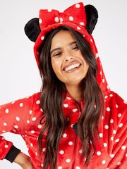 Character Red Disney Minnie Mouse All One Pyjama With 3D Bow - Image 3 of 3