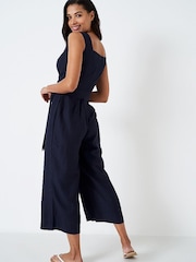 Crew Clothing Blue Linen Jumpsuit - Image 2 of 4