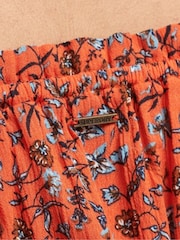 Superdry Orange Smocked Short Sleeve Crop Top - Image 6 of 6