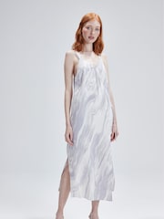 Calvin Klein Grey Shine Slip Dress - Image 1 of 6