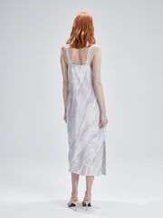 Calvin Klein Grey Shine Slip Dress - Image 2 of 6