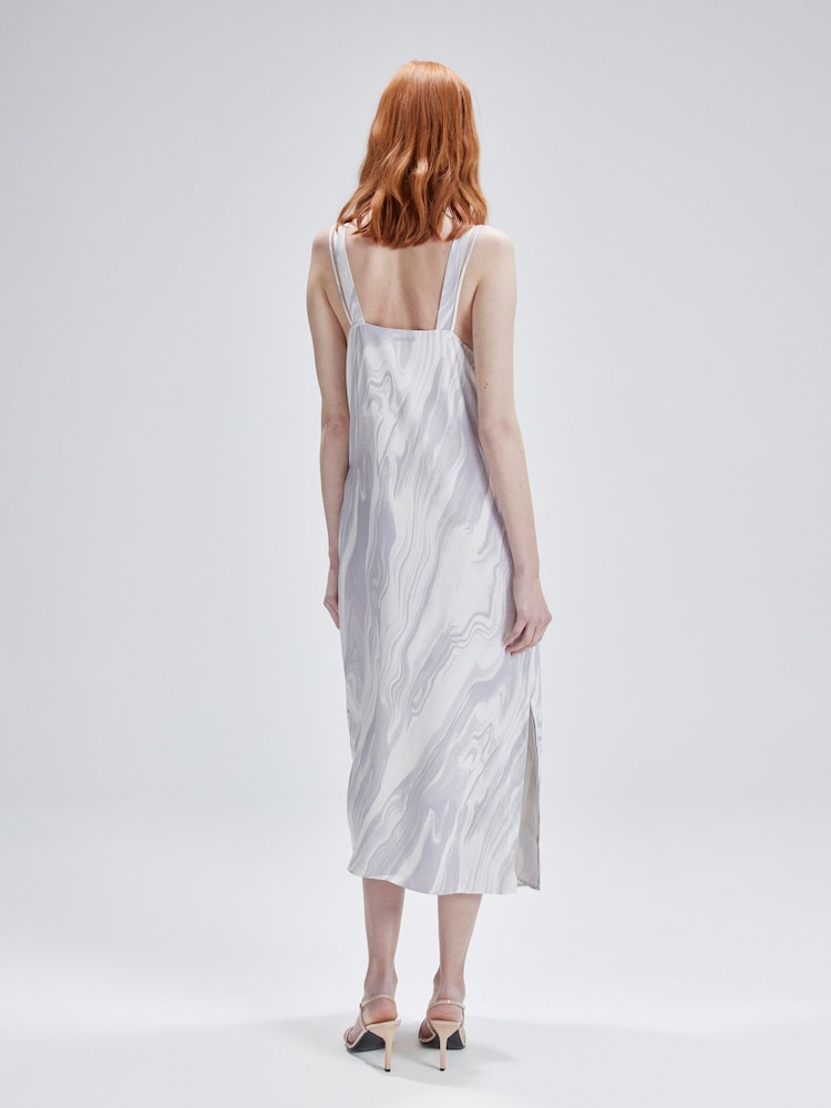 Calvin Klein Grey Shine Slip Dress - Image 2 of 6