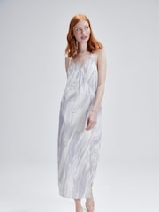 Calvin Klein Grey Shine Slip Dress - Image 3 of 6