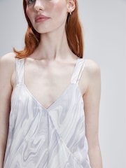 Calvin Klein Grey Shine Slip Dress - Image 4 of 6