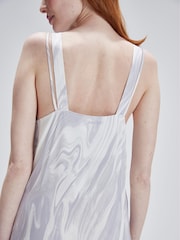 Calvin Klein Grey Shine Slip Dress - Image 5 of 6