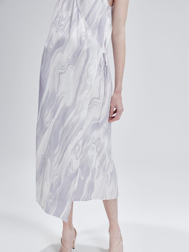 Calvin Klein Grey Shine Slip Dress - Image 6 of 6