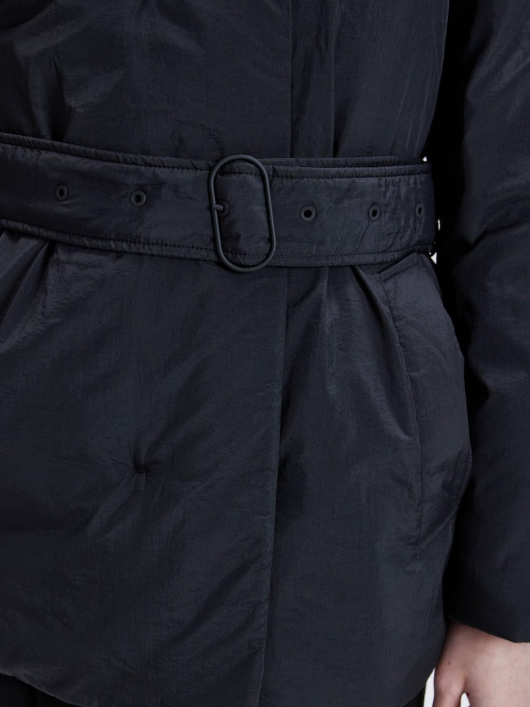Calvin Klein Crinkle Wrap Black Jacket - Image 4 of 6