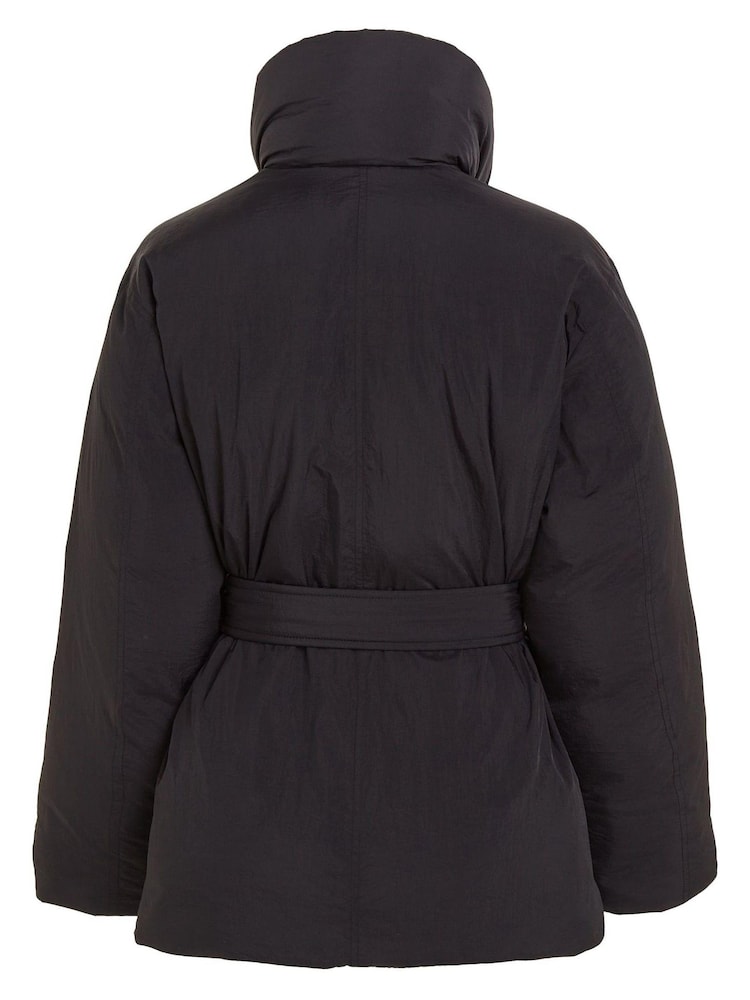 Calvin Klein Crinkle Wrap Black Jacket - Image 5 of 6