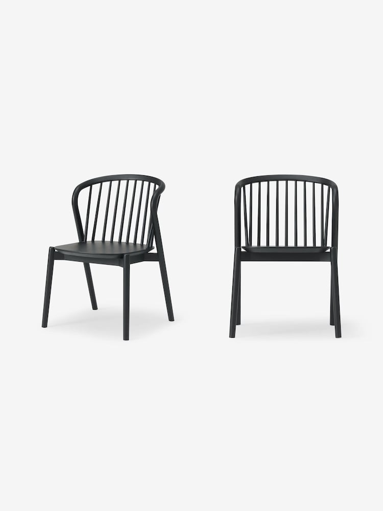 MADE.COM Set of 2 Black Tacoma Dining Chairs - Image 2 of 4