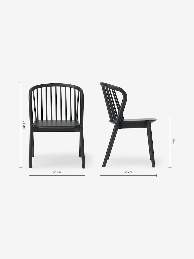MADE.COM Set of 2 Black Tacoma Dining Chairs - Image 4 of 4