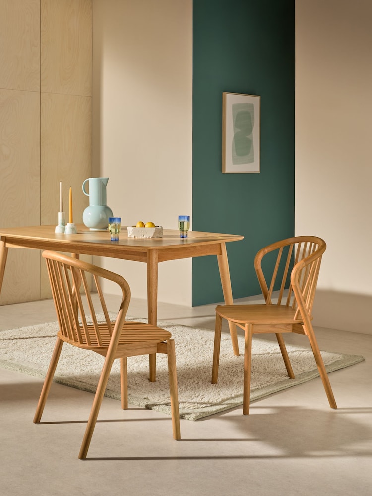 MADE.COM Set of 2 Oak Tacoma Dining Chairs - Image 1 of 7