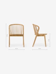 MADE.COM Set of 2 Oak Tacoma Dining Chairs - Image 7 of 7