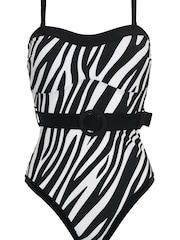 Pour Moi White Removable Straps Belted Control Swimsuit - Image 4 of 5