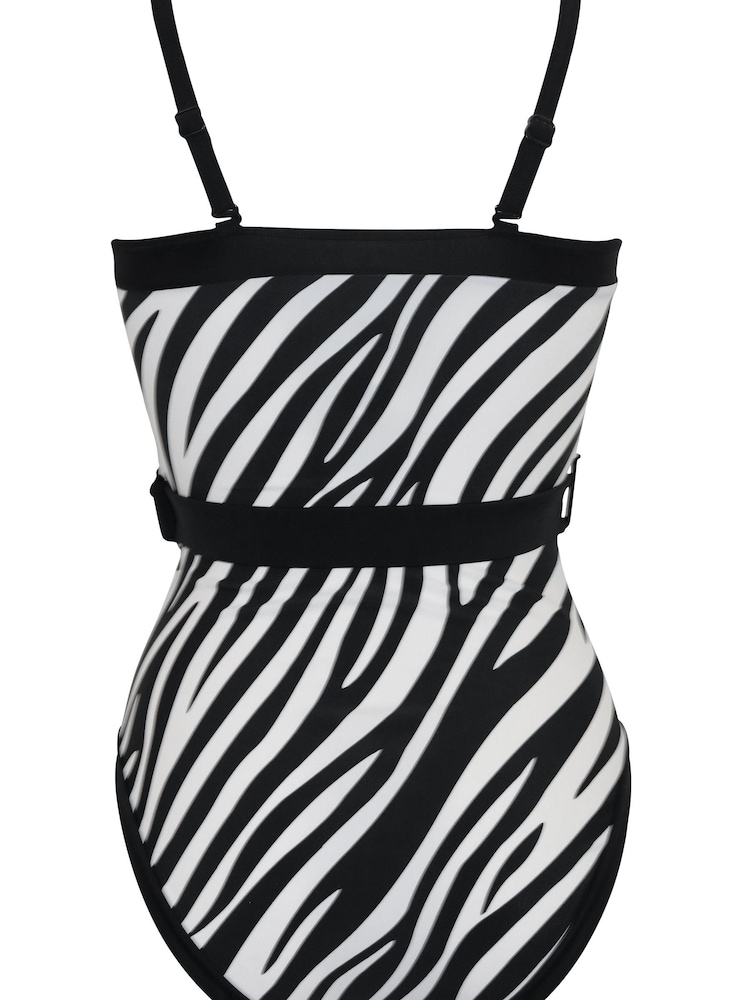 Pour Moi White Removable Straps Belted Control Swimsuit - Image 5 of 5