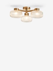 Brass Lexington 3 Light Flush Fitting Ceiling Light - Image 5 of 5