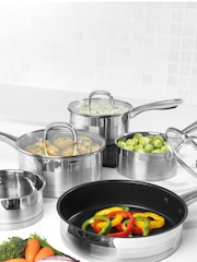 Salter Timeless 5 Piece Stainless Steel Pan Set - Image 1 of 4