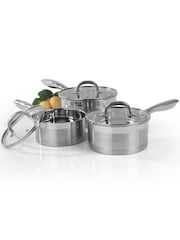 Salter Timeless Stainless Steel 3 Piece Saucepan Set - Image 1 of 4