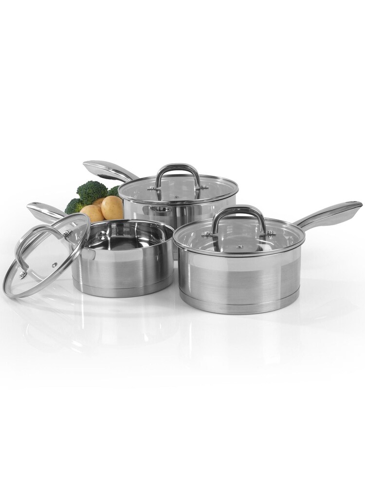 Salter Timeless Stainless Steel 3 Piece Saucepan Set - Image 1 of 4