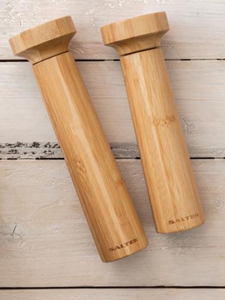 Salter Bamboo Viscose Salt & Pepper Mill Set & Stand - Image 2 of 4