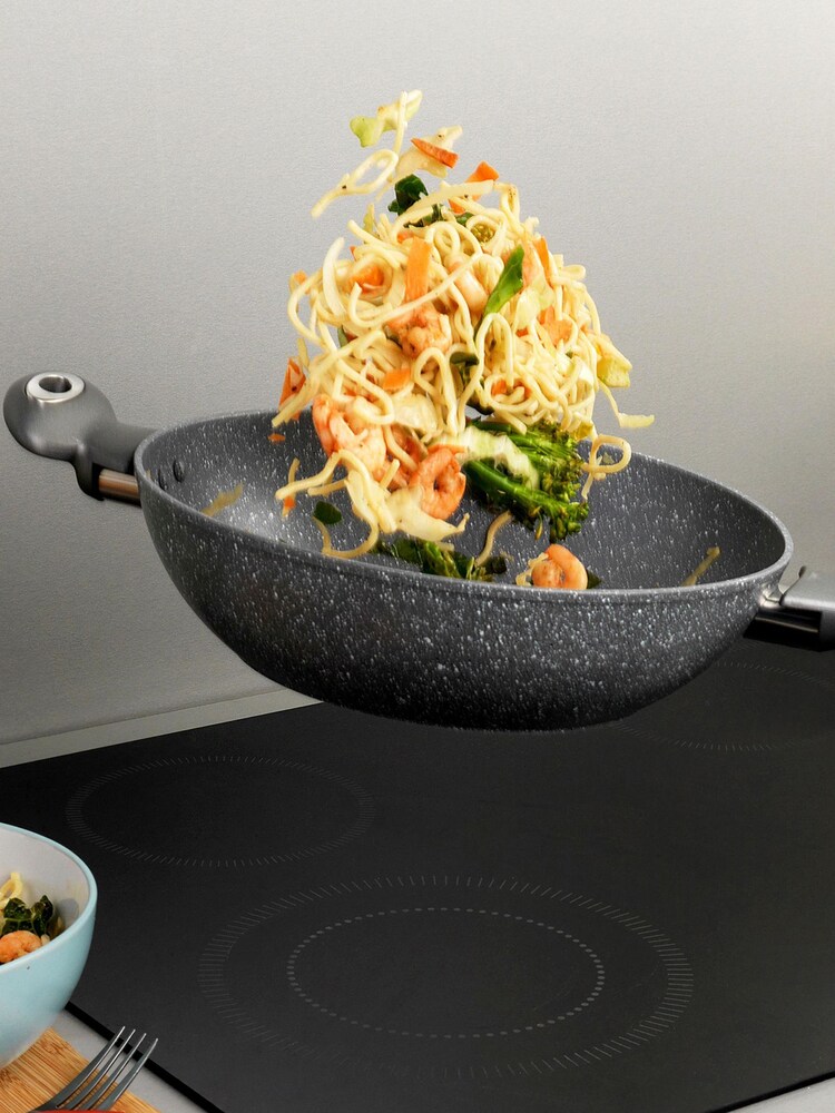 Salter Grey Marblestone 5 Piece Fry Pan Set 20, 24, 28cm - Image 2 of 4