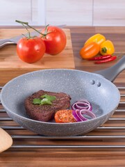 Salter Grey Marblestone 5 Piece Fry Pan Set 20, 24, 28cm - Image 3 of 4