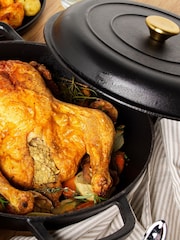 Russell Hobbs Black Cast Iron 30cm Shallow Casserole Dish - Image 1 of 4