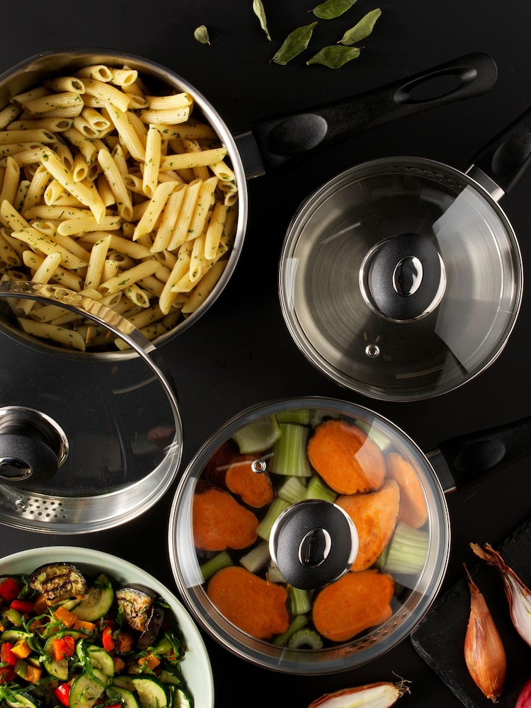 Russell Hobbs 3 Piece Easy Strain Pan Set - Image 2 of 4