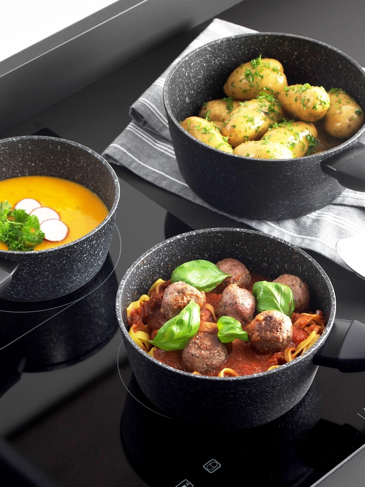 Salter Megastone Forged Aluminium 3 Piece Saucepan Set - Image 2 of 4