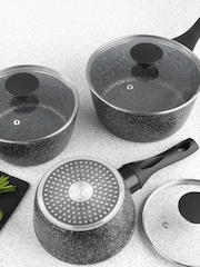 Salter Megastone Forged Aluminium 3 Piece Saucepan Set - Image 3 of 4