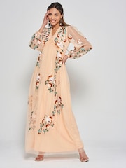 Frock and Frill Orange Embroidered Dress - Image 1 of 5
