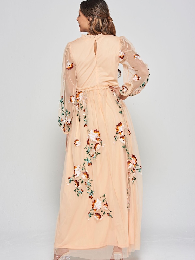 Frock and Frill Orange Embroidered Dress - Image 2 of 5