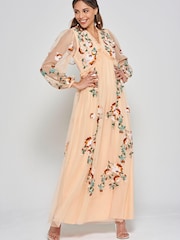 Frock and Frill Orange Embroidered Dress - Image 3 of 5