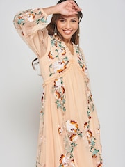 Frock and Frill Orange Embroidered Dress - Image 5 of 5