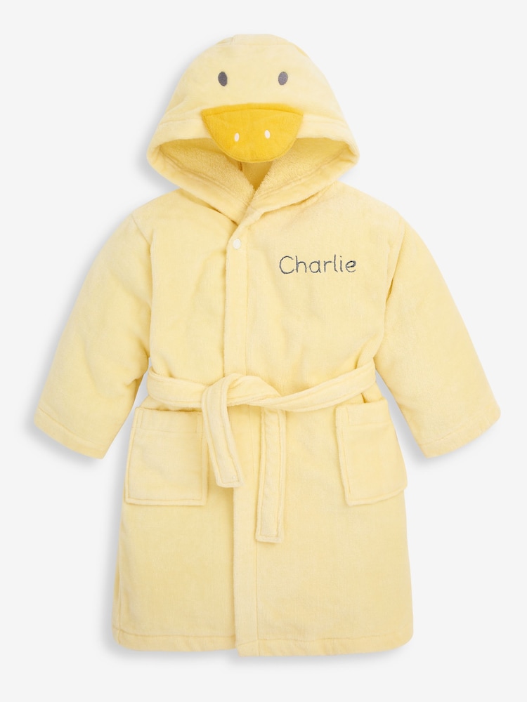 JoJo Maman Bébé Yellow Personalised Duck Dressing Gown - Image 2 of 5