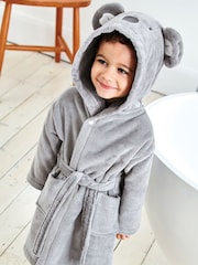 JoJo Maman Bébé Grey Personalised Koala Cotton Dressing Gown - Image 2 of 4