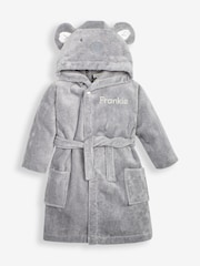 JoJo Maman Bébé Grey Personalised Koala Cotton Dressing Gown - Image 3 of 4